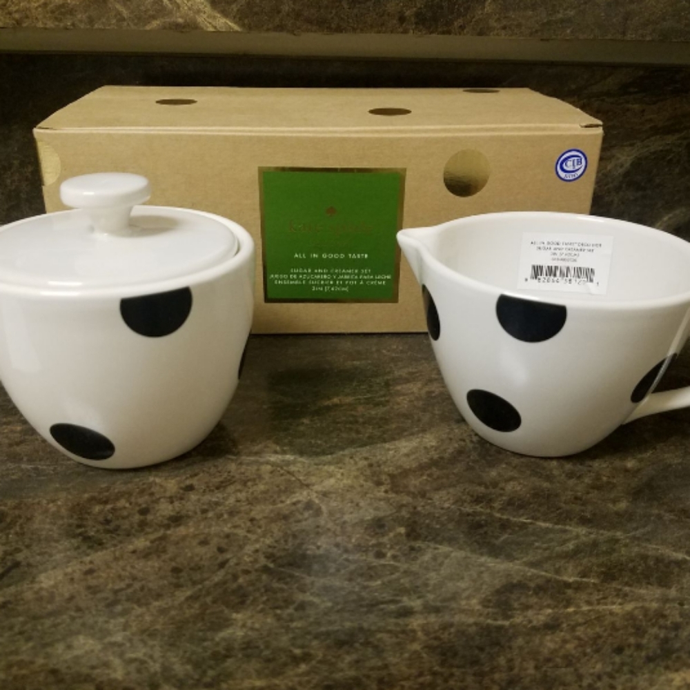 Kate Spade Deco Dot cream/sugar set